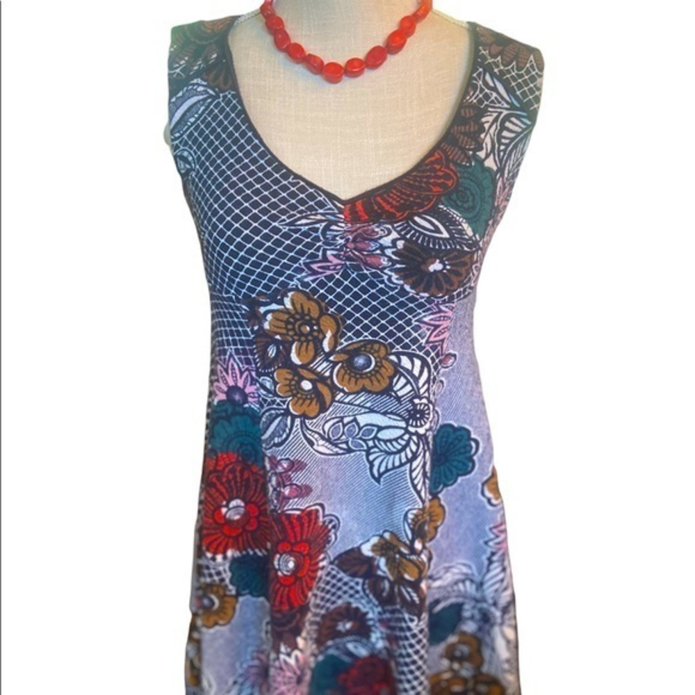 Maeve by Anthropology sleeveless dress size XS floral, skater style skirt